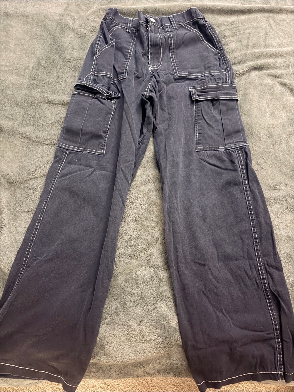 Refuge women’s Black wide leg cargos size S